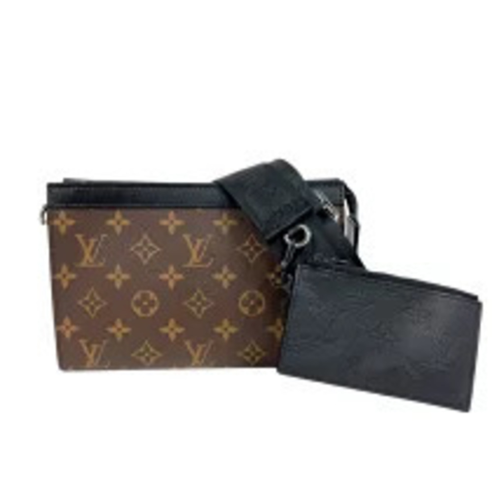 Louis Vuitton Gaston Wearable Wallet Brown Monogram Macassar Brown Shoulder Bag